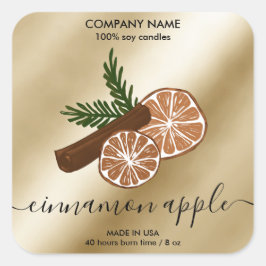 Weihnachtsblütenmarke Cinnamon Candle Quadratischer Aufkleber
