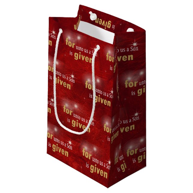 Weihnachtsblütenverse Kleine Geschenktüte (Vorderseite Schrägansicht)