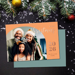 Weihnachtsbogen 1 Foto Modernes Minimalgold Folien Feiertagskarte