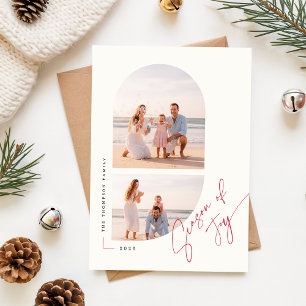 Weihnachtsbogen Geometrische Foto-Feiertags-Postka Feiertagspostkarte