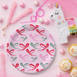 Weihnachtsbögen grün rosa whimiscal handgezeichnet pappteller