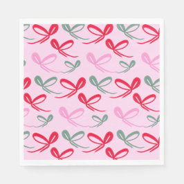 Weihnachtsbögen grün rosa whimsical handgezeichnet serviette