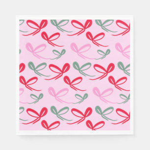 Weihnachtsbögen grün rosa whimsical handgezeichnet serviette