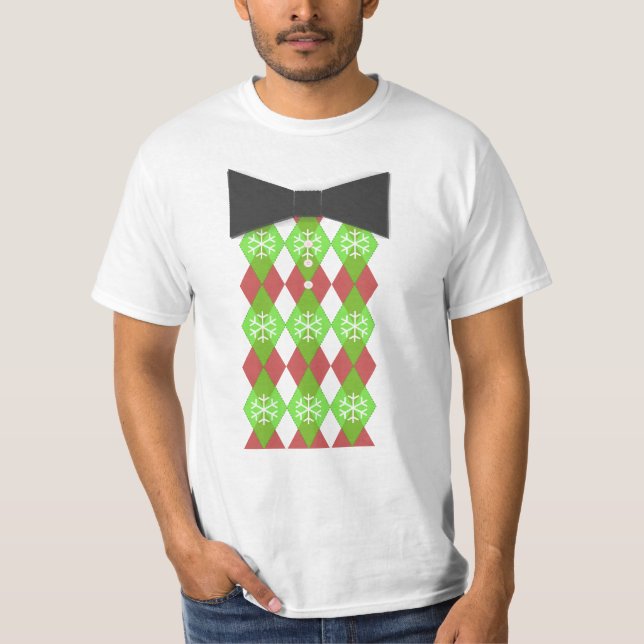 Weihnachtsbogen-Krawatten-T - Shirt (Vorderseite)