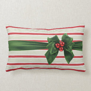 Weihnachtsbogen mit stripey Hintergrund Lendenkissen