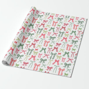 Weihnachtsbögen und -bänder in grün und rot geschenkpapier
