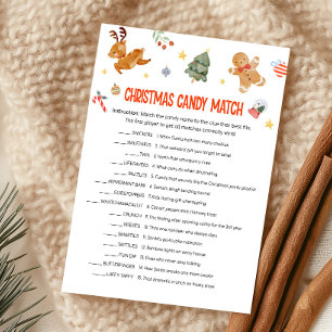 Weihnachtsbonbon-Matching-Spiel Feiertagskarte