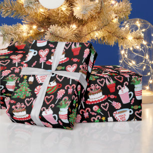Weihnachtsbonbon-Zuckerstangen-Muster Geschenkpapier