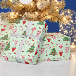 Weihnachtsbonbonbäume-Muster Geschenkpapier