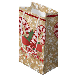 Weihnachtsbonbons auf Papiertütenschau Kleine Geschenktüte
