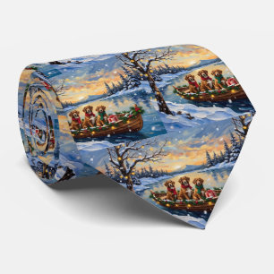 Weihnachtsboot-Feier Vizsla Krawatte