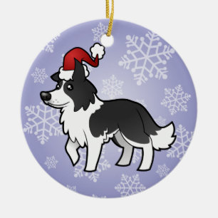 WeihnachtsBorder-Collie Keramikornament