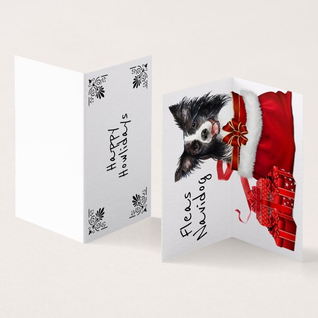 Weihnachtsborder Collie Santa sack DIY wünscht (Innenseite und Außenseite)