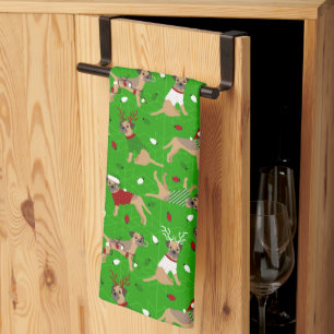 Weihnachtsborder Terrier Küche Handtuch