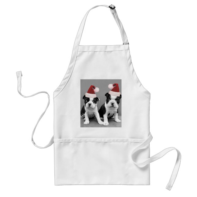 Weihnachtsboston-Terrier Schürze (Vorne)