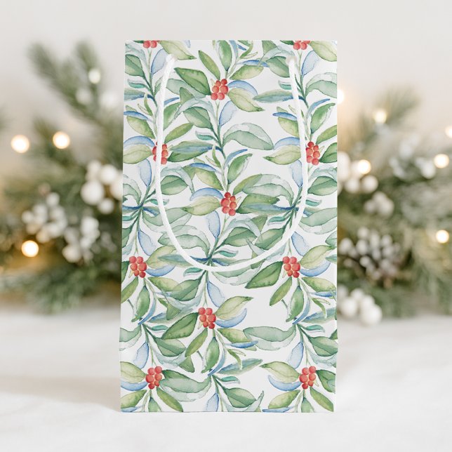Weihnachtsbotanicals Kleine Geschenktüte (Festive gift bags xmas watercolor botanicals)
