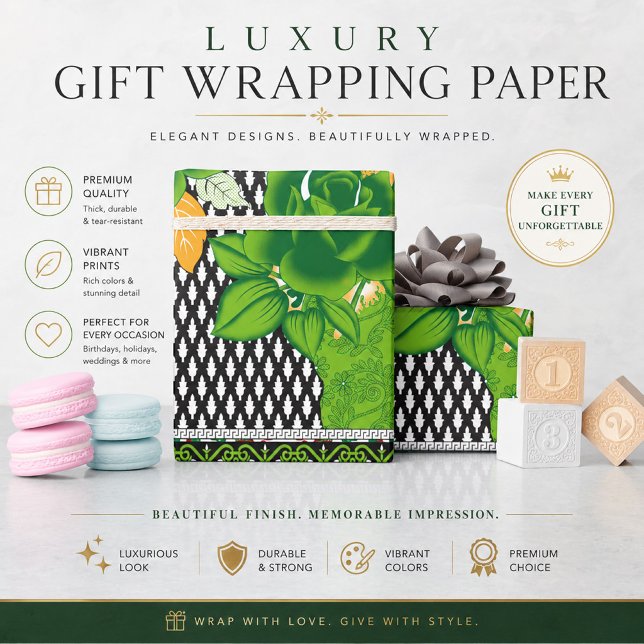 Weihnachtsbotanik-Blumen-Geschenkpapier Geschenkpapier (Von Creator hochgeladen)