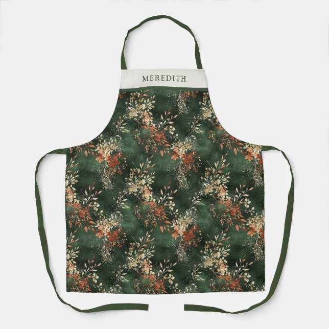 Weihnachtsbotanik Personalisiert Schürze (Vorderseite)