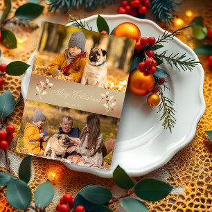 Weihnachtsbotanik-Stechpalmen-Themen-Foto-Schrift
