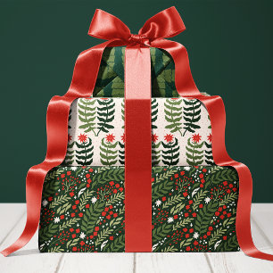 Weihnachtsbotanik und Weihnachtsbaum Geschenkpapier Set