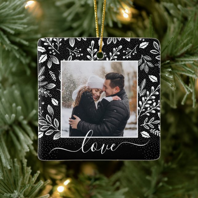 Weihnachtsbotanische Keramik Ornament (Baum)