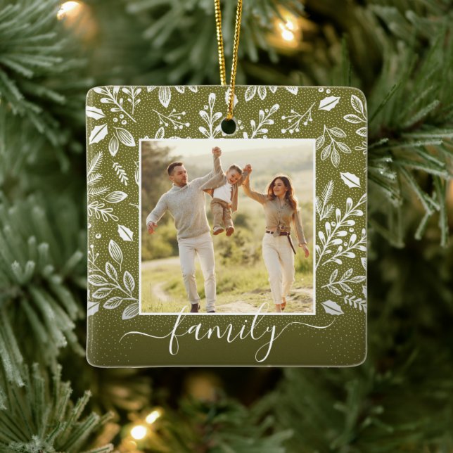 Weihnachtsbotanische Keramik Ornament (Baum)