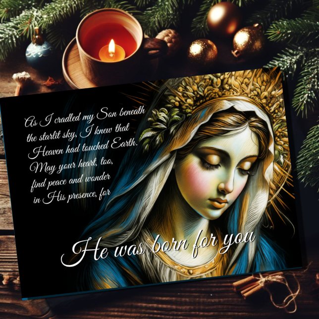 Weihnachtsbotschaft der gesegneten Mutter Feiertagskarte (Von Creator hochgeladen)