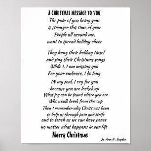 WEIHNACHTSBOTSCHAFT FÜR EINEN INHAFTIERTEN LIEBEN POSTER