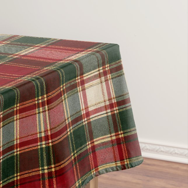 Weihnachtsbotschaft Klassisches Weihnachtskariertu Tischdecke (Beispiel)