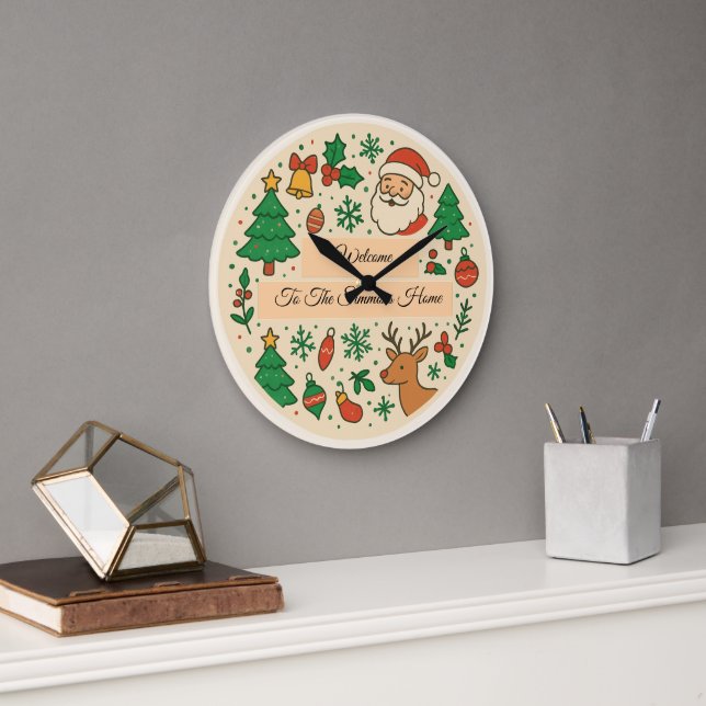 Weihnachtsbotschaft nach Wunsch Große Wanduhr (Büro)