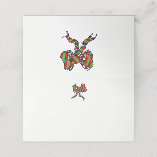 Weihnachtsbow-Platzkarte Platzkarte (Außenseite Aufgefaltet)