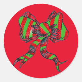 Weihnachtsbow-Stickers Runder Aufkleber