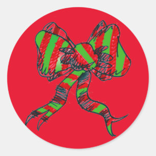 Weihnachtsbow-Stickers Runder Aufkleber