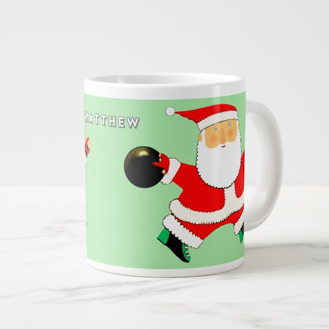 Weihnachtsbowling Jumbo-Tasse (Vorderseite Rechts)