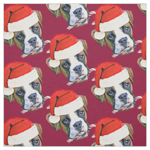 Weihnachtsboxerhundemuster Gewebe Stoff