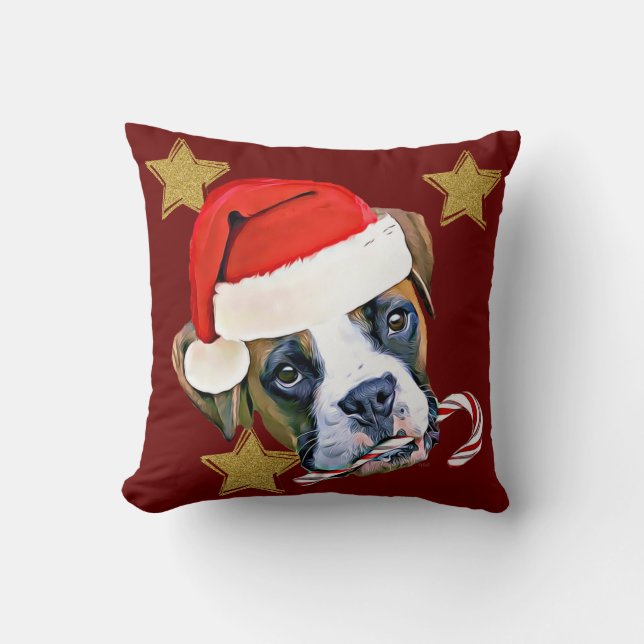 WeihnachtsboxerhundeWurfskissen Kissen (Vorderseite)