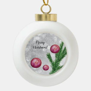 Weihnachtsbranchen und -bälle Wasserfarbe Keramik Kugel-Ornament