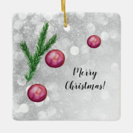 Weihnachtsbranchen und -bälle Wasserfarbe Keramikornament