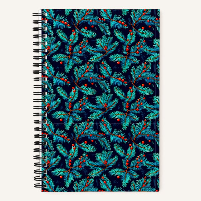 Weihnachtsbrand-Muster-82397 Notizbuch (Vorderseite)