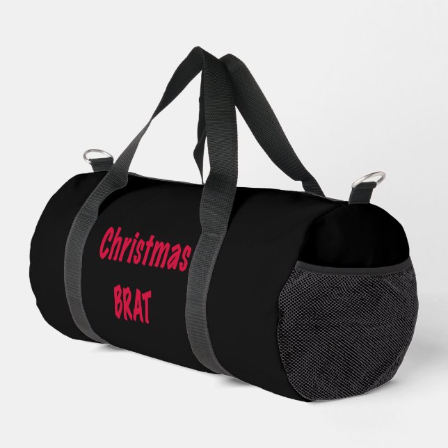 Weihnachtsbrat rot auf schwarz duffle bag (Rechte Ecke)