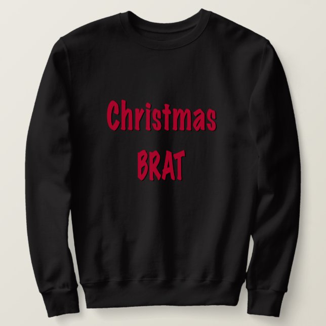 Weihnachtsbrat rot auf schwarz sweatshirt (Design vorne)