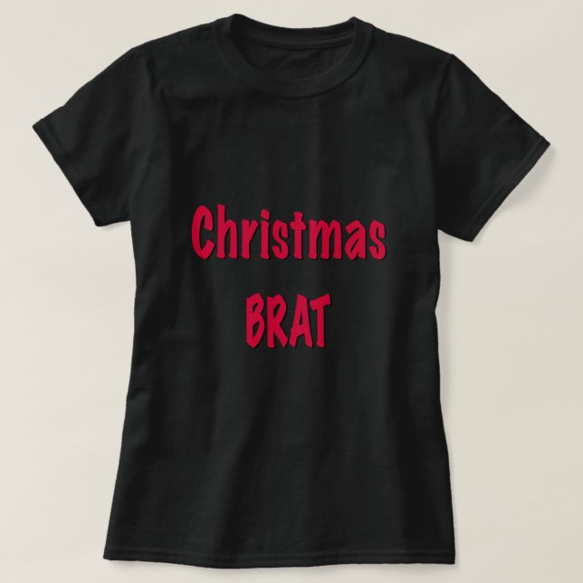 Weihnachtsbrat rot auf schwarz T-Shirt (Design vorne)