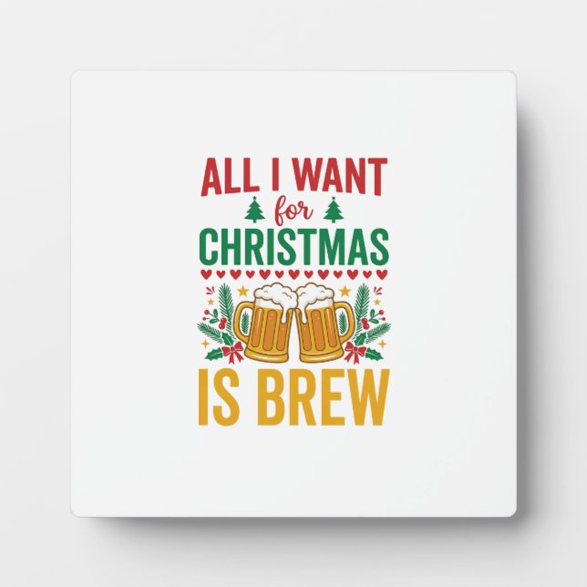 Weihnachtsbrau-Getränkedesign für Feiertage Fotoplatte (Vorderseite)