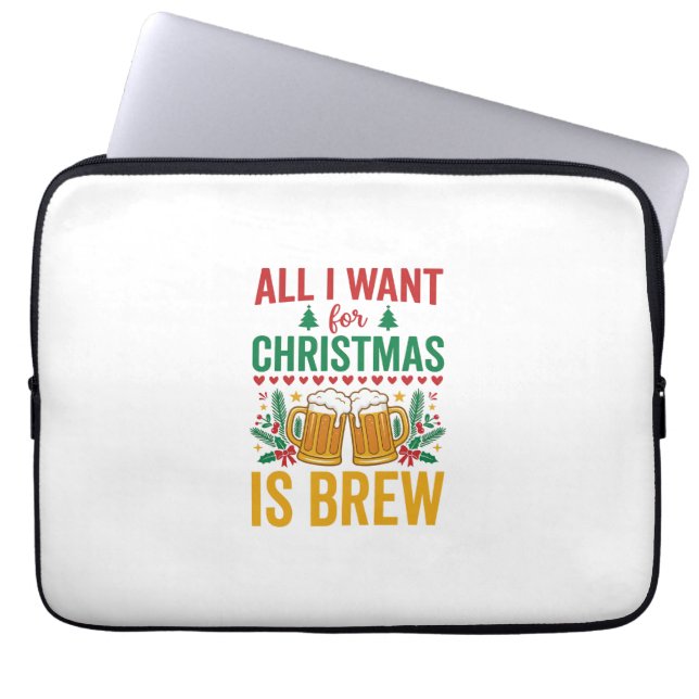 Weihnachtsbrau-Getränkedesign für Feiertage Laptopschutzhülle (Vorderseite)