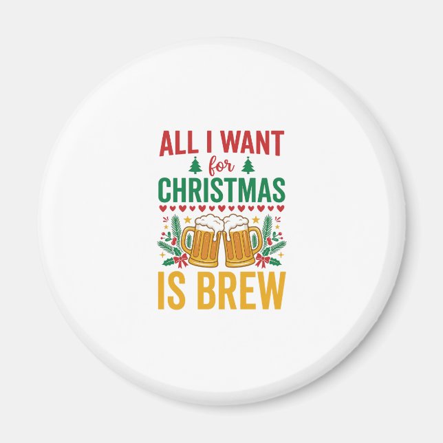 Weihnachtsbrau-Getränkedesign für Feiertage Magnet (Vorne)