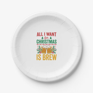 Weihnachtsbrau-Getränkedesign für Feiertage Pappteller