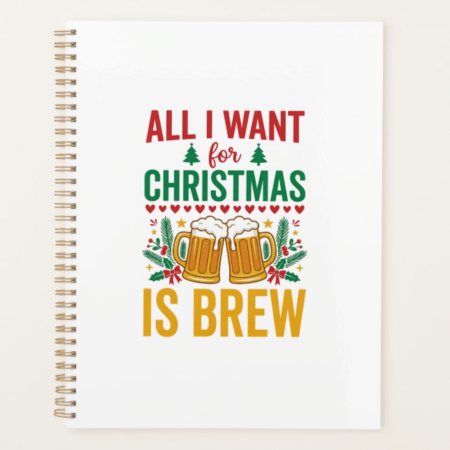 Weihnachtsbrau-Getränkedesign für Feiertage Planer (Vorderseite)