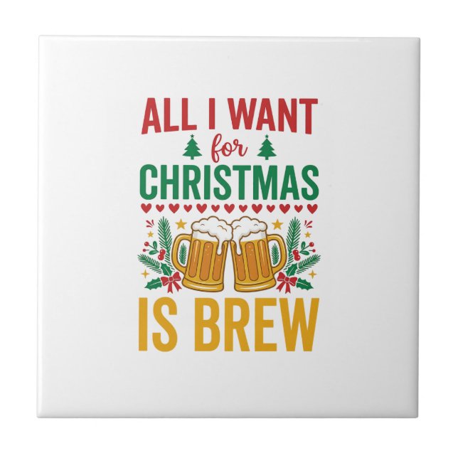 Weihnachtsbrau-Weihnachtstrank-Design Fliese (Vorderseite)