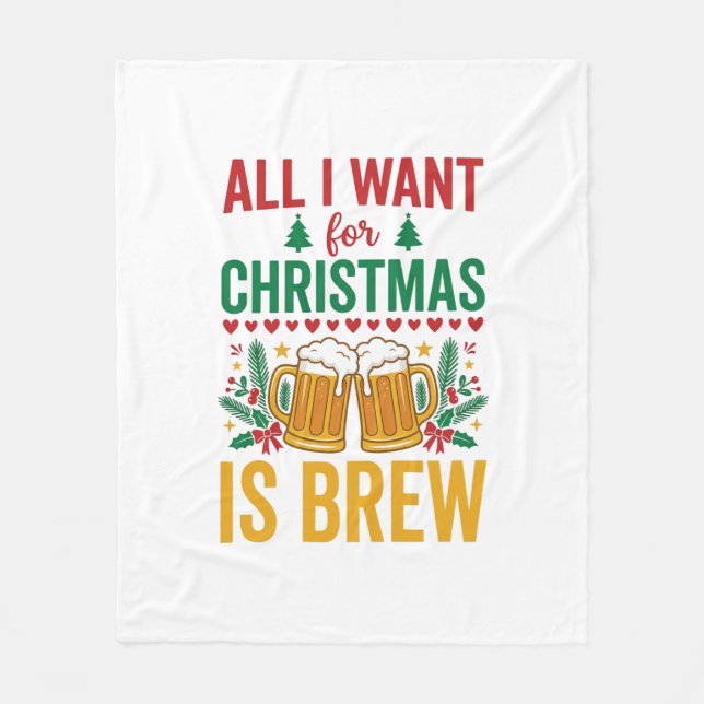 Weihnachtsbrau-Weihnachtstrunk-Design Fleecedecke (Vorderseite)