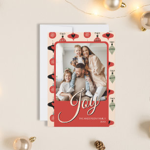 Weihnachtsbrauch Familienfoto Rot Feiertagskarte